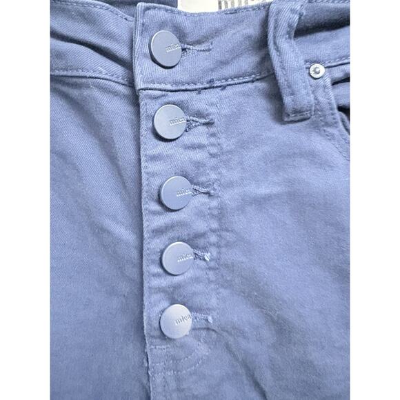 Mica Los Angeles Women’s Blue Khaki Wide Leg Crop Pants Size 30 X 26 High Rise - Picture 3 of 7